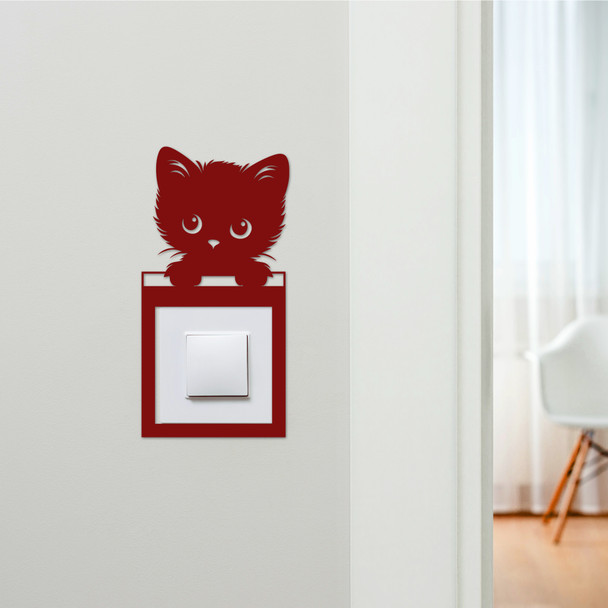 Light Switch Surround Peeking Cat Decorative Switch Plate Cover Frame