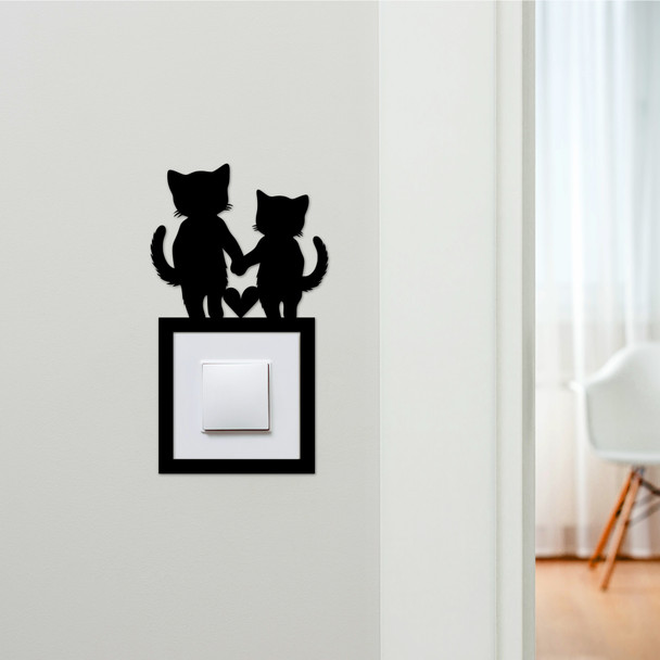 Light Switch Surround Cute Cat Couple Decorative Switch Plate Cover Frame