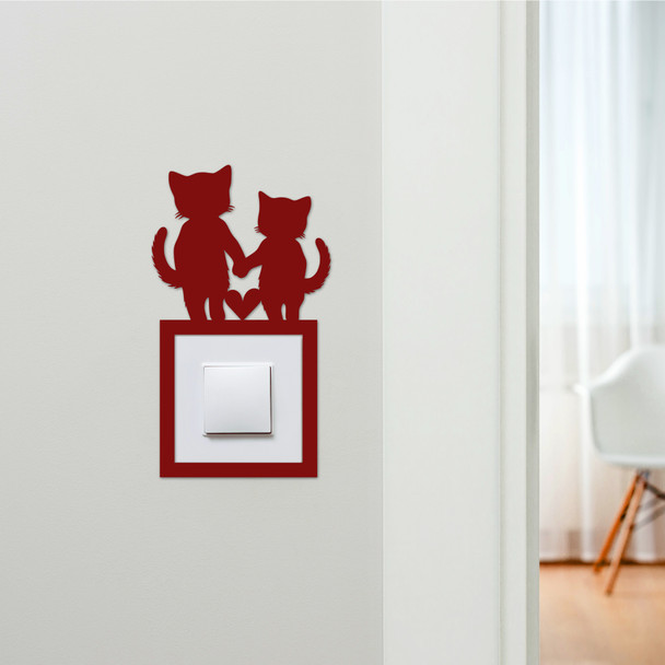 Light Switch Surround Cute Cat Couple Decorative Switch Plate Cover Frame