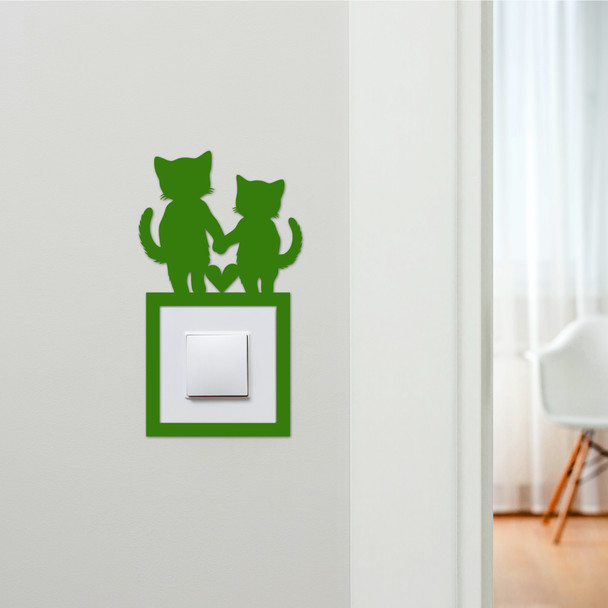 Light Switch Surround Cute Cat Couple Decorative Switch Plate Cover Frame