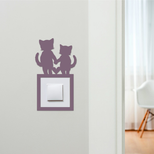 Light Switch Surround Cute Cat Couple Decorative Switch Plate Cover Frame