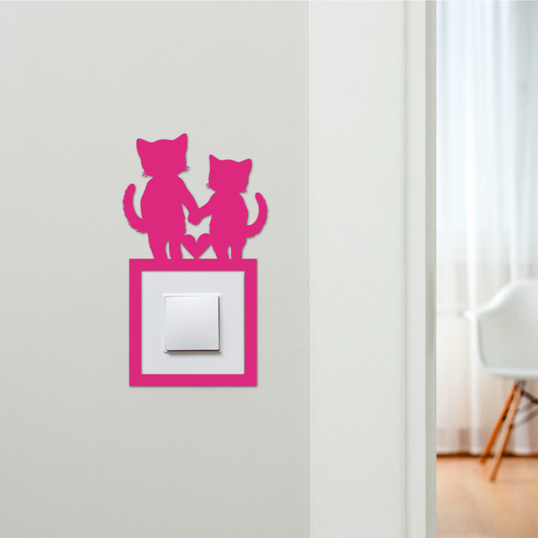 Light Switch Surround Cute Cat Couple Decorative Switch Plate Cover Frame
