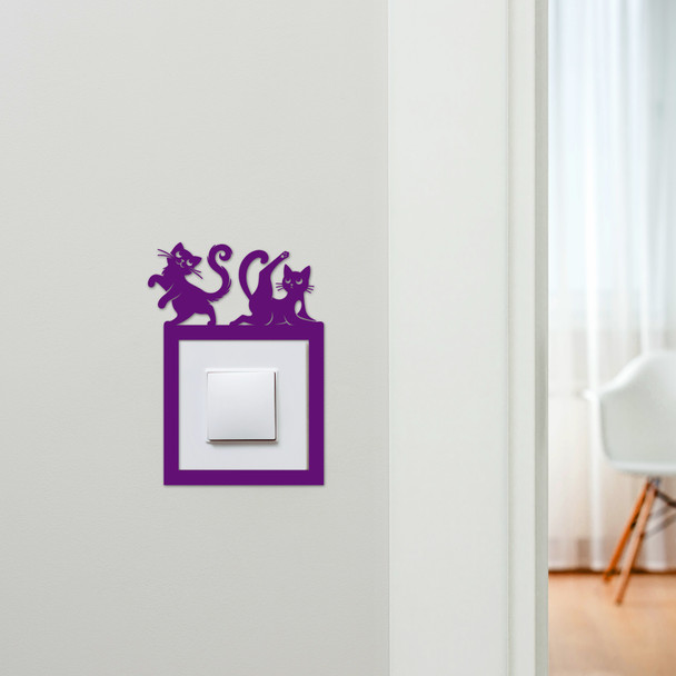 Light Switch Surround Two Cats Decorative Switch Plate Cover Frame