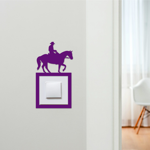 Light Switch Surround Cowboy Riding Horse Decorative Switch Plate Cover Frame