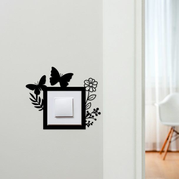 Light Switch Surround Butterfly Flowers Decorative Switch Plate Cover Frame