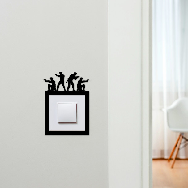 Light Switch Surround Policemen Police Shoot Decorative Switch Plate Cover Frame