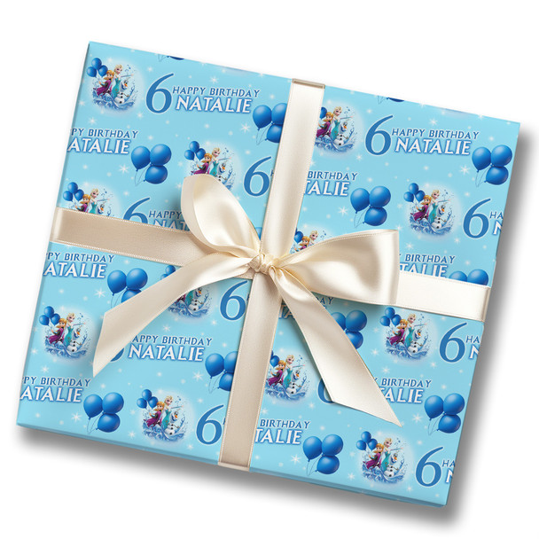 Personalised Wrapping Paper Kids Birthday Frozen Blue Custom Gift Wrap Personalised Wrapping Paper Kids Birthday Frozen Blue Custom Gift Wrap