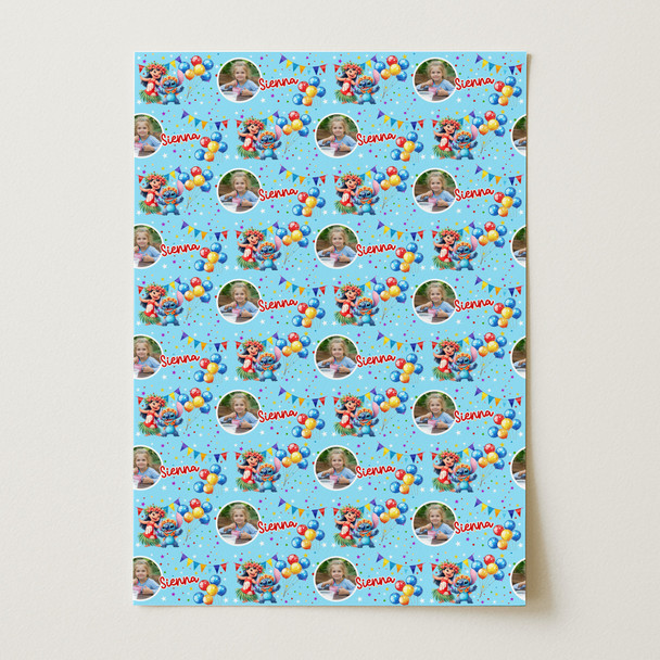 Personalised Wrapping Paper Kids Birthday Lilo & Stitch Photo Custom Gift-Wrap