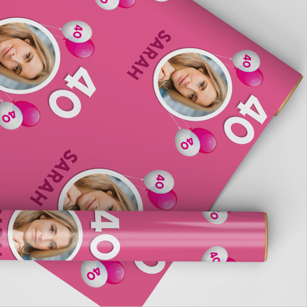 Personalised Wrapping Paper Kids Birthday Pink Photo For Her Custom Gift Wrap