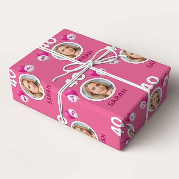 Personalised Wrapping Paper Kids Birthday Pink Photo For Her Custom Gift Wrap