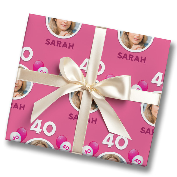 Personalised Wrapping Paper Kids Birthday Pink Photo For Her Custom Gift Wrap