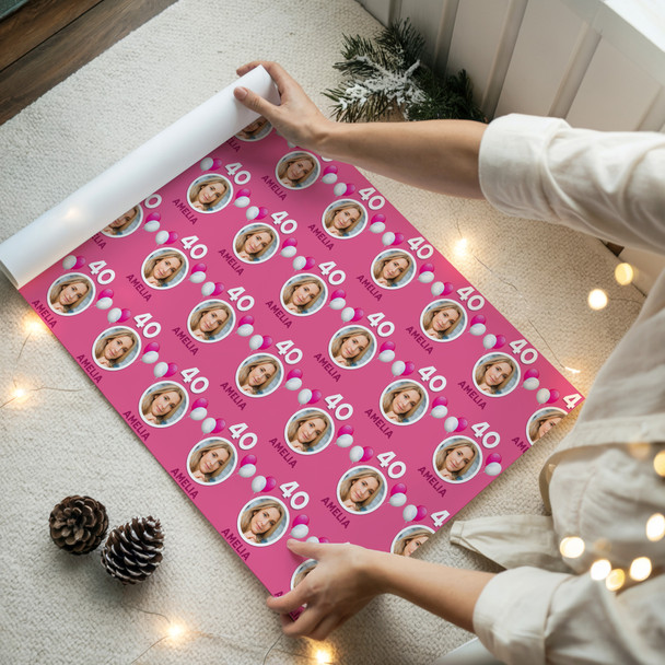 Personalised Wrapping Paper Kids Birthday Pink Photo Custom Gift Wrap