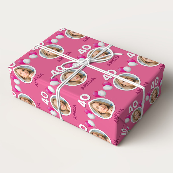 Personalised Wrapping Paper Kids Birthday Pink Photo Custom Gift Wrap