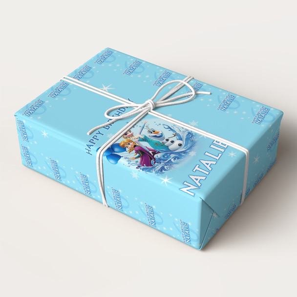 Personalised Wrapping Paper Kids Birthday Blue Frozen Girls Custom Gift Wrap Personalised Wrapping Paper Kids Birthday Blue Frozen Girls Custom Gift Wrap