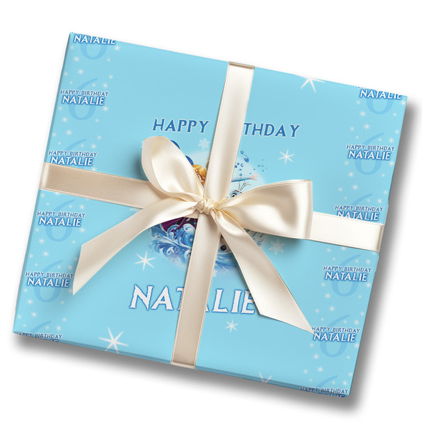 Personalised Wrapping Paper Kids Birthday Blue Frozen Girls Custom Gift Wrap Personalised Wrapping Paper Kids Birthday Blue Frozen Girls Custom Gift Wrap