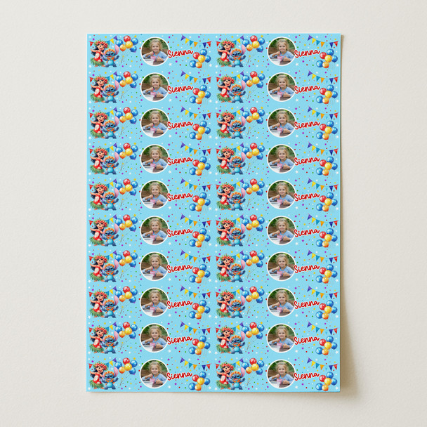 Personalised Wrapping Paper Kids Birthday Lilo & Stitch Photo Custom Gift Wrap