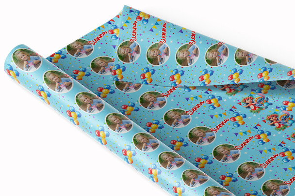 Personalised Wrapping Paper Kids Birthday Lilo & Stitch Photo Custom Gift Wrap