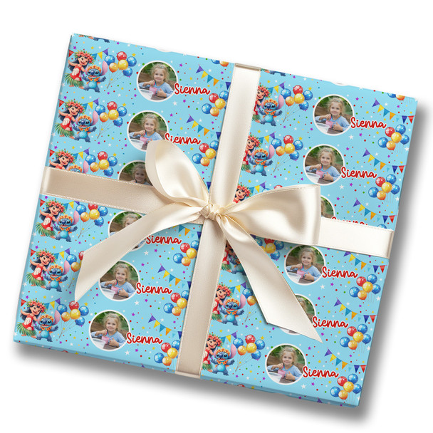 Personalised Wrapping Paper Kids Birthday Lilo & Stitch Photo Custom Gift Wrap