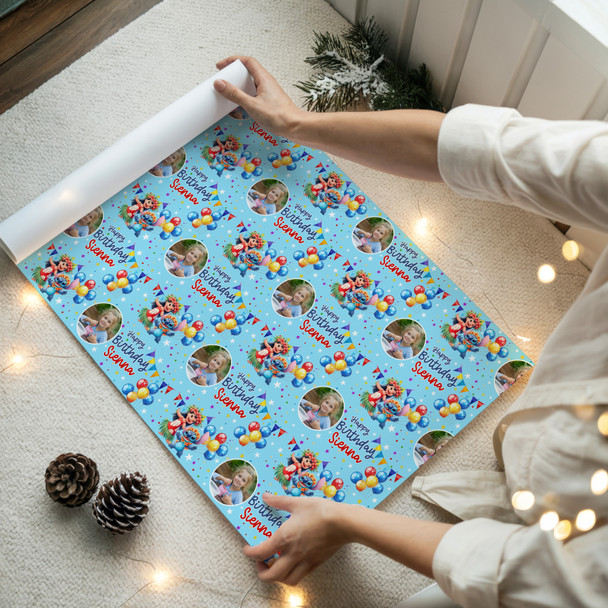 Personalised Wrapping Paper Photo Lilo & Stitch Kids Birthday Custom Gift-Wrap