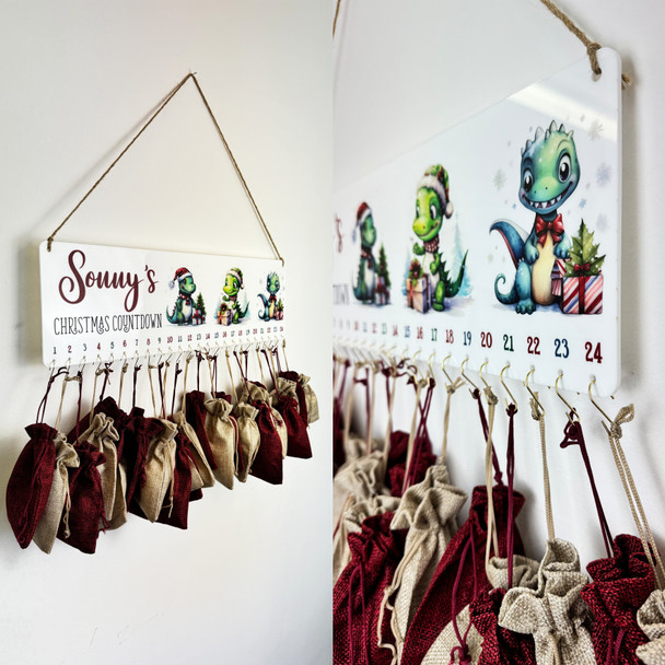 Personalised Christmas Advent Calendar Couples Mr & Mrs DIY Xmas Countdown Sign