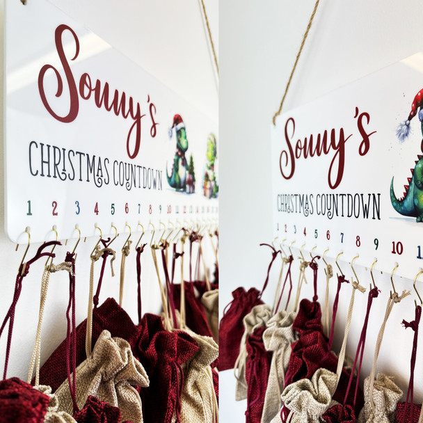 Personalised Christmas Advent Calendar Men Women Snowman DIY Xmas Countdown Sign