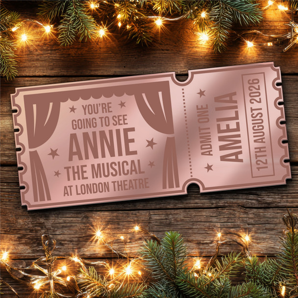 Gold Mirror Acrylic Golden Ticket Annie The Musical Theatre Personalised Voucher Gold Mirror Acrylic Golden Ticket Annie The Musical Theatre Personalised Voucher