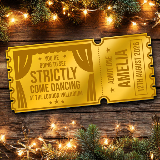 Gold Mirror Acrylic Golden Ticket Strictly Come Dancing Show Personalised