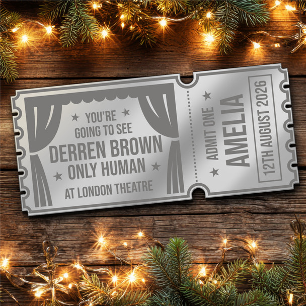 Purple Mirror Acrylic Ticket Derren Brown Only Human Show Personalised Any Text