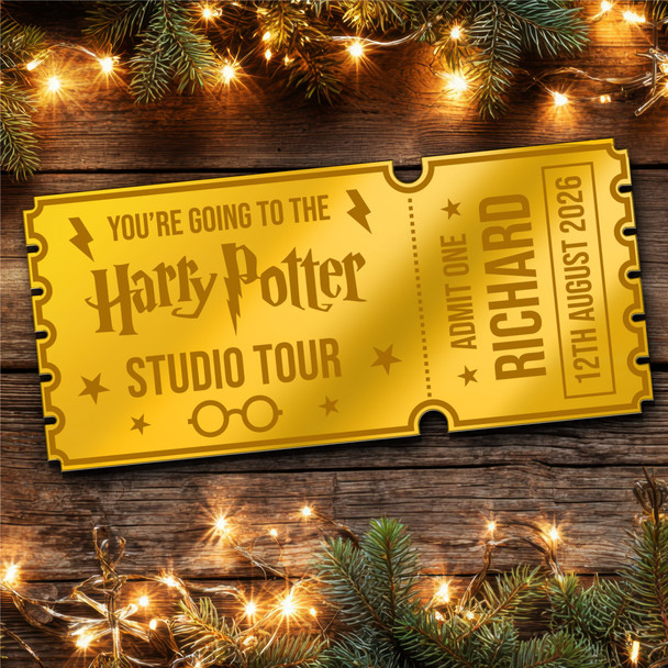 Purple Mirror Acrylic Ticket Harry Potter Studio Tour Personalised Any Text