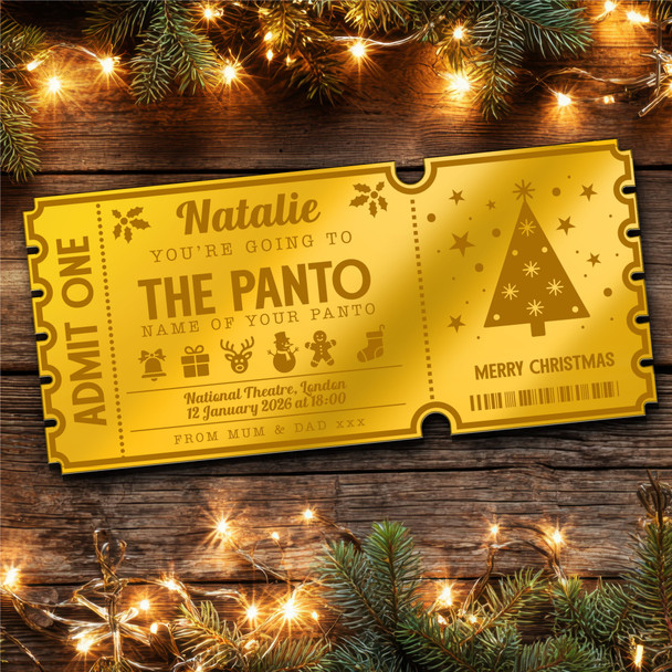 Rose Gold Mirror Acrylic Ticket Any Theatre Show Musical Christmas Personalised