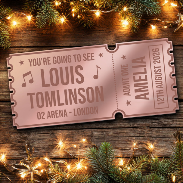 Silver Mirror Acrylic Ticket Louis Tomlinson Concert Personalised Any Text