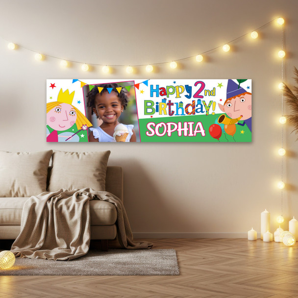 Personalised Party Banner For Kids Birthday Ben & Holly Photo