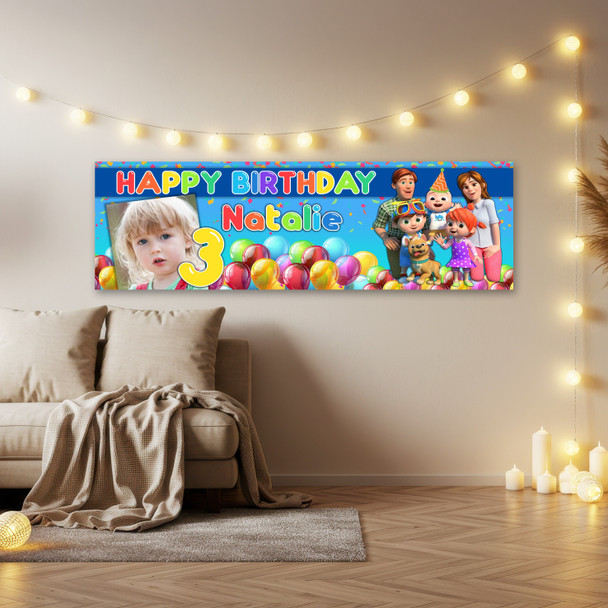 Personalised Party Banner For Kids Birthday Cocomelon