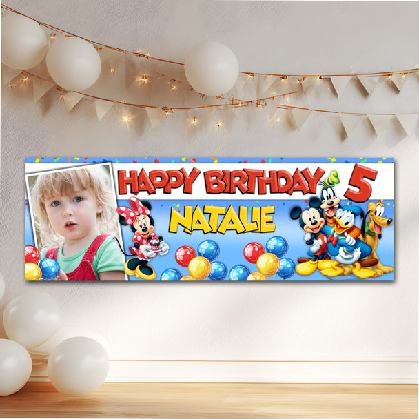 Personalised Party Banner For Kids Birthday Disney Mickey Mouse Clubhouse