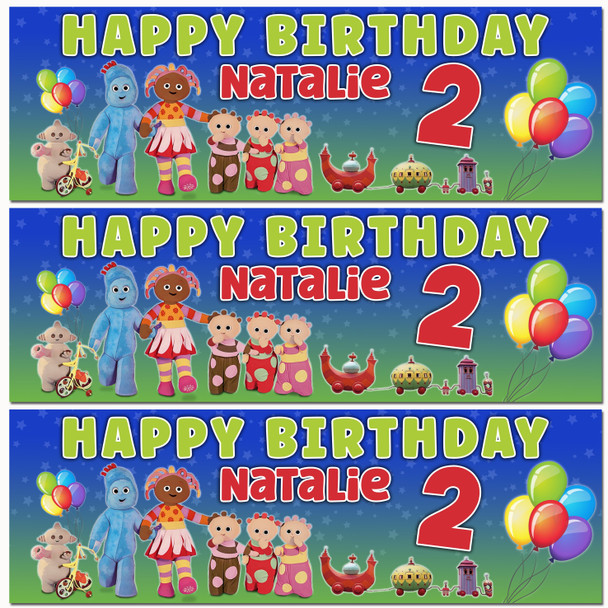 Personalised Party Banner For Kids Birthday In The Night Garden