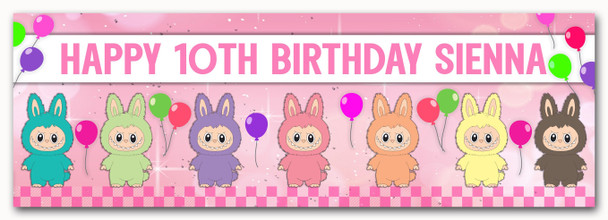 Personalised Party Banner For Kids Birthday Labubu