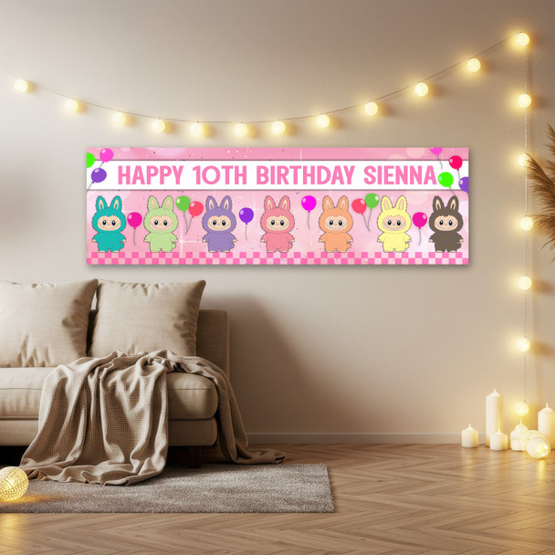 Personalised Party Banner For Kids Birthday Labubu