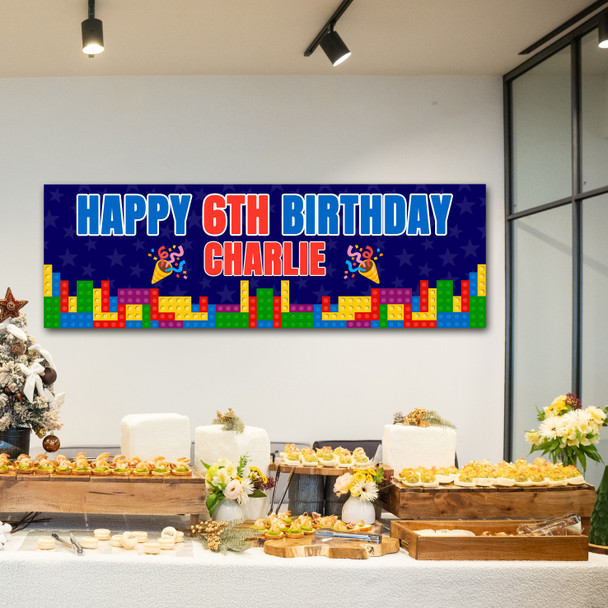 Personalised Party Banner For Kids Birthday Kids Birthday Lego Bricks