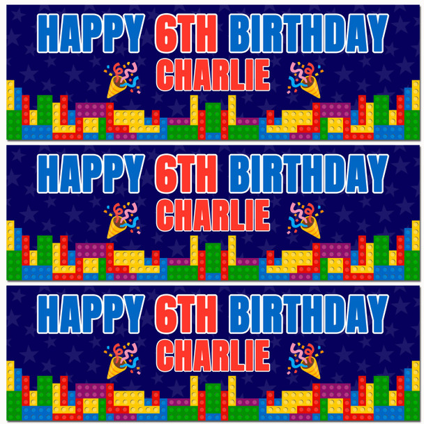 Personalised Party Banner For Kids Birthday Kids Birthday Lego Bricks