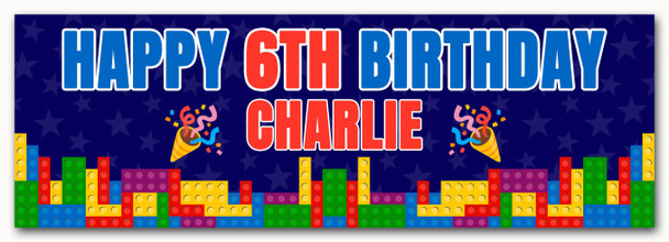 Personalised Party Banner For Kids Birthday Kids Birthday Lego Bricks
