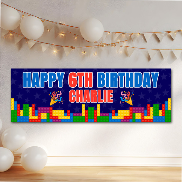 Personalised Party Banner For Kids Birthday Kids Birthday Lego Bricks