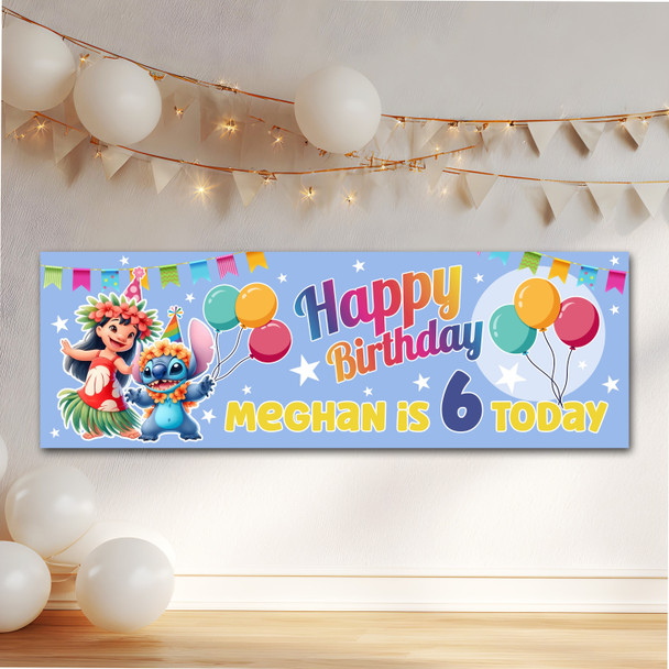 Personalised Party Banner For Kids Birthday Lilo And Stitch