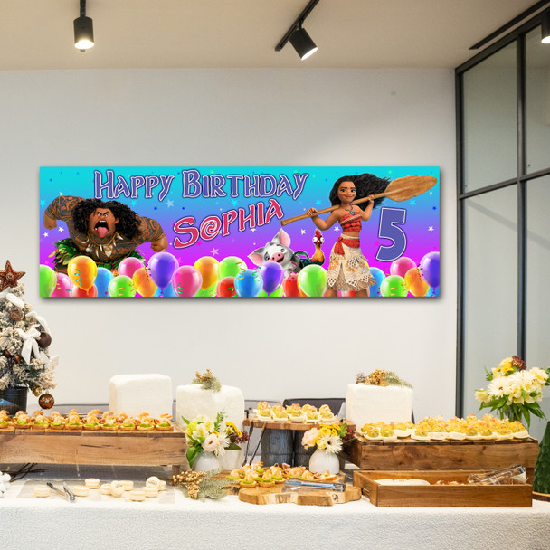 Personalised Party Banner For Kids Birthday Moana