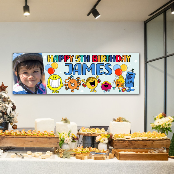 Personalised Party Banner For Kids Birthday Mr Men Photo