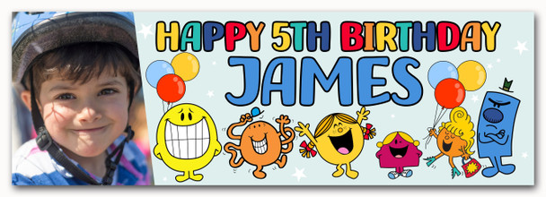 Personalised Party Banner For Kids Birthday Mr Men Photo