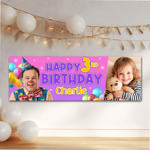 Personalised Party Banner For Kids Birthday Girls Mr Tumble Photo