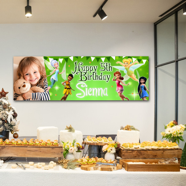 Personalised Party Banner For Kids Birthday Tinker Bell Photo