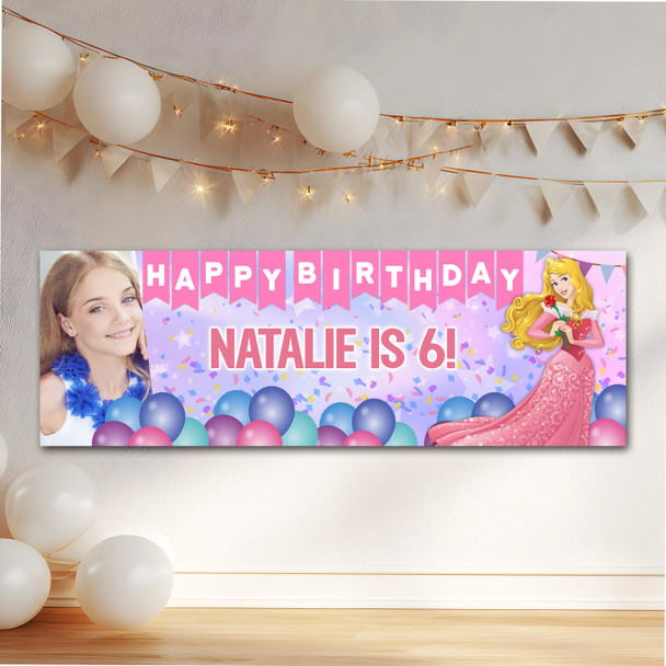 Personalised Party Banner For Kids Birthday Disney Princess Aurora