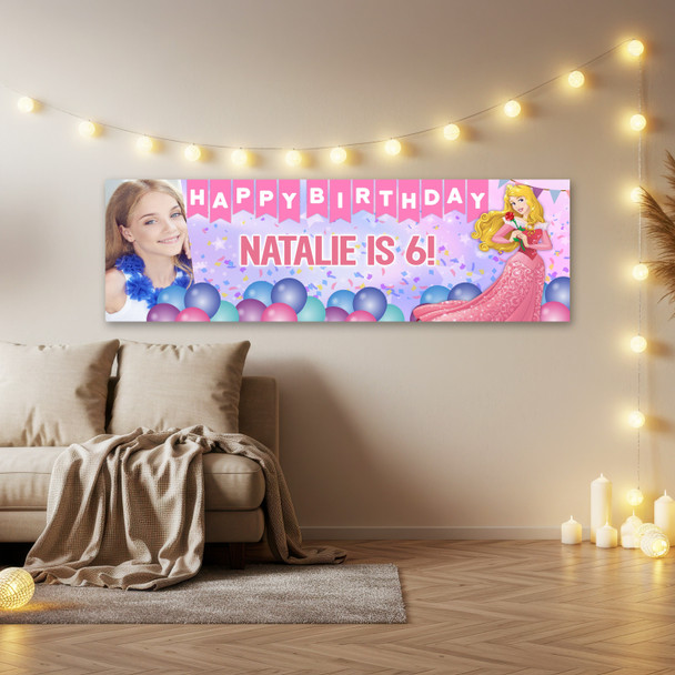 Personalised Party Banner For Kids Birthday Disney Princess Aurora