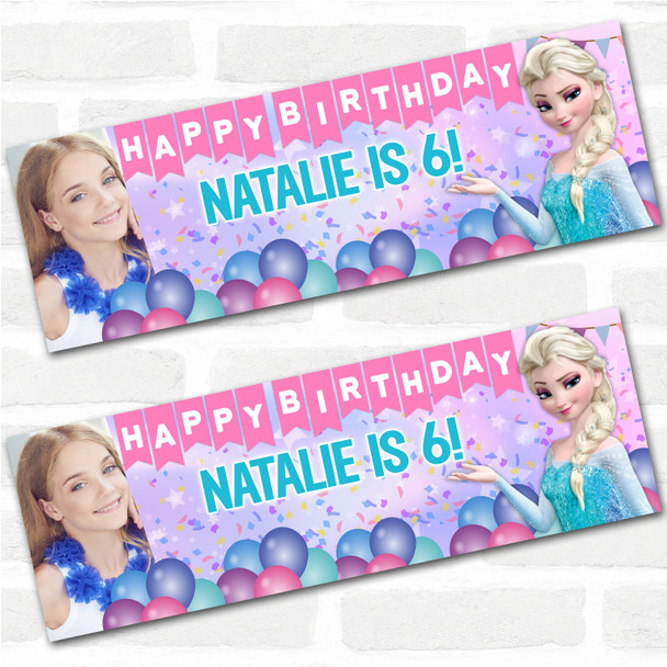 Personalised Party Banner For Kids Birthday Disney Princess Elsa